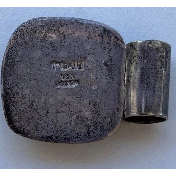 Sterling Silver 925 Blue Lapis Lazuli Square Pendant TC113 Signed Mexico - Picture 8 of 10